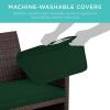 imageBest Choice Products 4Piece Outdoor Wicker Patio Conversation Furniture Set for Backyard wCoffee Table Seat Cushions  GrayLight MintBrownMidnight Green