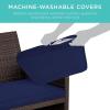 imageBest Choice Products 4Piece Outdoor Wicker Patio Conversation Furniture Set for Backyard wCoffee Table Seat Cushions  GrayLight MintBrownNavy