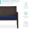 imageBest Choice Products 4Piece Outdoor Wicker Patio Conversation Furniture Set for Backyard wCoffee Table Seat Cushions  GrayLight MintBrownNavy