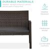 imageBest Choice Products 4Piece Outdoor Wicker Patio Conversation Furniture Set for Backyard wCoffee Table Seat Cushions  GrayLight MintBrownStone Gray