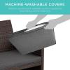 imageBest Choice Products 4Piece Outdoor Wicker Patio Conversation Furniture Set for Backyard wCoffee Table Seat Cushions  GrayLight MintBrownStone Gray