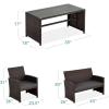 imageBest Choice Products 4Piece Outdoor Wicker Patio Conversation Furniture Set for Backyard wCoffee Table Seat Cushions  GrayLight MintBrownStone Gray