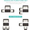 imageBest Choice Products 4Piece Outdoor Wicker Patio Conversation Furniture Set for Backyard wCoffee Table Seat Cushions  GrayLight MintBrownWhite Sand