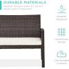 imageBest Choice Products 4Piece Outdoor Wicker Patio Conversation Furniture Set for Backyard wCoffee Table Seat Cushions  GrayLight MintBrownWhite Sand