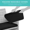 imageBest Choice Products 4Piece Outdoor Wicker Patio Conversation Furniture Set for Backyard wCoffee Table Seat Cushions  GrayLight MintGrayBlack