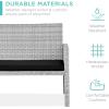 imageBest Choice Products 4Piece Outdoor Wicker Patio Conversation Furniture Set for Backyard wCoffee Table Seat Cushions  GrayLight MintGrayBlack
