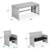 imageBest Choice Products 4Piece Outdoor Wicker Patio Conversation Furniture Set for Backyard wCoffee Table Seat Cushions  GrayLight MintGrayBlack