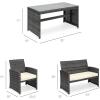imageBest Choice Products 4Piece Outdoor Wicker Patio Conversation Furniture Set for Backyard wCoffee Table Seat Cushions  GrayLight MintGrayCream