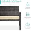 imageBest Choice Products 4Piece Outdoor Wicker Patio Conversation Furniture Set for Backyard wCoffee Table Seat Cushions  GrayLight MintGrayCream
