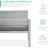 imageBest Choice Products 4Piece Outdoor Wicker Patio Conversation Furniture Set for Backyard wCoffee Table Seat Cushions  GrayLight MintGrayGray