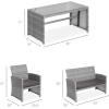 imageBest Choice Products 4Piece Outdoor Wicker Patio Conversation Furniture Set for Backyard wCoffee Table Seat Cushions  GrayLight MintGrayGray