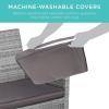 imageBest Choice Products 4Piece Outdoor Wicker Patio Conversation Furniture Set for Backyard wCoffee Table Seat Cushions  GrayLight MintGrayGray