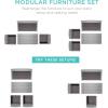 imageBest Choice Products 4Piece Outdoor Wicker Patio Conversation Furniture Set for Backyard wCoffee Table Seat Cushions  GrayLight MintGrayGray