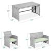 imageBest Choice Products 4Piece Outdoor Wicker Patio Conversation Furniture Set for Backyard wCoffee Table Seat Cushions  GrayLight MintGrayLight Mint