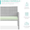 imageBest Choice Products 4Piece Outdoor Wicker Patio Conversation Furniture Set for Backyard wCoffee Table Seat Cushions  GrayLight MintGrayLight Mint