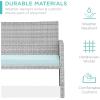 imageBest Choice Products 4Piece Outdoor Wicker Patio Conversation Furniture Set for Backyard wCoffee Table Seat Cushions  GrayLight MintGrayPastel Blue