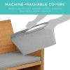 imageBest Choice Products 4Piece Outdoor Wicker Patio Conversation Furniture Set for Backyard wCoffee Table Seat Cushions  GrayLight MintNaturalCement Gray