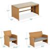 imageBest Choice Products 4Piece Outdoor Wicker Patio Conversation Furniture Set for Backyard wCoffee Table Seat Cushions  GrayLight MintNaturalCement Gray