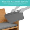 imageBest Choice Products 4Piece Outdoor Wicker Patio Conversation Furniture Set for Backyard wCoffee Table Seat Cushions  GrayLight MintNaturalGray