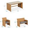 imageBest Choice Products 4Piece Outdoor Wicker Patio Conversation Furniture Set for Backyard wCoffee Table Seat Cushions  GrayLight MintNaturalGray