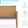 imageBest Choice Products 4Piece Outdoor Wicker Patio Conversation Furniture Set for Backyard wCoffee Table Seat Cushions  GrayLight MintNaturalGray