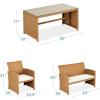 imageBest Choice Products 4Piece Outdoor Wicker Patio Conversation Furniture Set for Backyard wCoffee Table Seat Cushions  GrayLight MintNaturalIvory