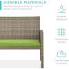imageBest Choice Products 4Piece Outdoor Wicker Patio Conversation Furniture Set for Backyard wCoffee Table Seat Cushions  GrayLight MintTaupePistachio