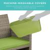 imageBest Choice Products 4Piece Outdoor Wicker Patio Conversation Furniture Set for Backyard wCoffee Table Seat Cushions  GrayLight MintTaupePistachio