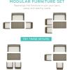imageBest Choice Products 4Piece Outdoor Wicker Patio Conversation Furniture Set for Backyard wCoffee Table Seat Cushions  GrayLight MintTaupeWhite Sand