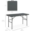 imageBest Choice Products 4ft Plastic Folding Table Indoor Outdoor Heavy Duty Portable wHandle Lock for Picnic Party Camping  WhiteDark Gray