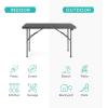 imageBest Choice Products 4ft Plastic Folding Table Indoor Outdoor Heavy Duty Portable wHandle Lock for Picnic Party Camping  WhiteDark Gray