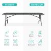 imageBest Choice Products 4ft Plastic Folding Table Indoor Outdoor Heavy Duty Portable wHandle Lock for Picnic Party Camping  WhiteDark Gray
