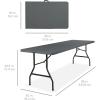 imageBest Choice Products 4ft Plastic Folding Table Indoor Outdoor Heavy Duty Portable wHandle Lock for Picnic Party Camping  WhiteDark Gray
