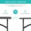 imageBest Choice Products 4ft Plastic Folding Table Indoor Outdoor Heavy Duty Portable wHandle Lock for Picnic Party Camping  WhiteDark Gray