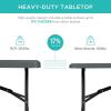 imageBest Choice Products 4ft Plastic Folding Table Indoor Outdoor Heavy Duty Portable wHandle Lock for Picnic Party Camping  WhiteDark Gray