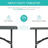 imageBest Choice Products 4ft Plastic Folding Table Indoor Outdoor Heavy Duty Portable wHandle Lock for Picnic Party Camping  WhiteDark Gray