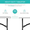 imageBest Choice Products 4ft Plastic Folding Table Indoor Outdoor Heavy Duty Portable wHandle Lock for Picnic Party Camping  WhiteLight Gray
