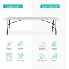 imageBest Choice Products 4ft Plastic Folding Table Indoor Outdoor Heavy Duty Portable wHandle Lock for Picnic Party Camping  WhiteLight Gray