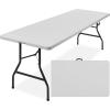 imageBest Choice Products 4ft Plastic Folding Table Indoor Outdoor Heavy Duty Portable wHandle Lock for Picnic Party Camping  WhiteLight Gray