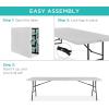 imageBest Choice Products 4ft Plastic Folding Table Indoor Outdoor Heavy Duty Portable wHandle Lock for Picnic Party Camping  WhiteLight Gray