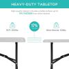 imageBest Choice Products 4ft Plastic Folding Table Indoor Outdoor Heavy Duty Portable wHandle Lock for Picnic Party Camping  WhiteLight Gray