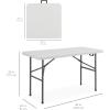 imageBest Choice Products 4ft Plastic Folding Table Indoor Outdoor Heavy Duty Portable wHandle Lock for Picnic Party Camping  WhiteLight Gray