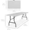 imageBest Choice Products 4ft Plastic Folding Table Indoor Outdoor Heavy Duty Portable wHandle Lock for Picnic Party Camping  WhiteLight Gray