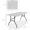 imageBest Choice Products 4ft Plastic Folding Table Indoor Outdoor Heavy Duty Portable wHandle Lock for Picnic Party Camping  WhiteLight Gray