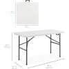 imageBest Choice Products 4ft Plastic Folding Table Indoor Outdoor Heavy Duty Portable wHandle Lock for Picnic Party Camping  WhiteWhite