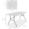 imageBest Choice Products 4ft Plastic Folding Table Indoor Outdoor Heavy Duty Portable wHandle Lock for Picnic Party Camping  WhiteWhite