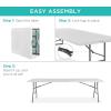 imageBest Choice Products 4ft Plastic Folding Table Indoor Outdoor Heavy Duty Portable wHandle Lock for Picnic Party Camping  WhiteWhite