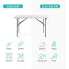 imageBest Choice Products 4ft Plastic Folding Table Indoor Outdoor Heavy Duty Portable wHandle Lock for Picnic Party Camping  WhiteWhite