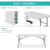 imageBest Choice Products 4ft Plastic Folding Table Indoor Outdoor Heavy Duty Portable wHandle Lock for Picnic Party Camping  WhiteWhite