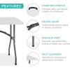 imageBest Choice Products 4ft Plastic Folding Table Indoor Outdoor Heavy Duty Portable wHandle Lock for Picnic Party Camping  WhiteWhite